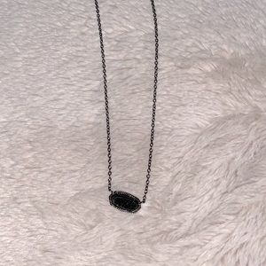 Kendra Scott Gunmetal Black Druzy Elisa Necklace